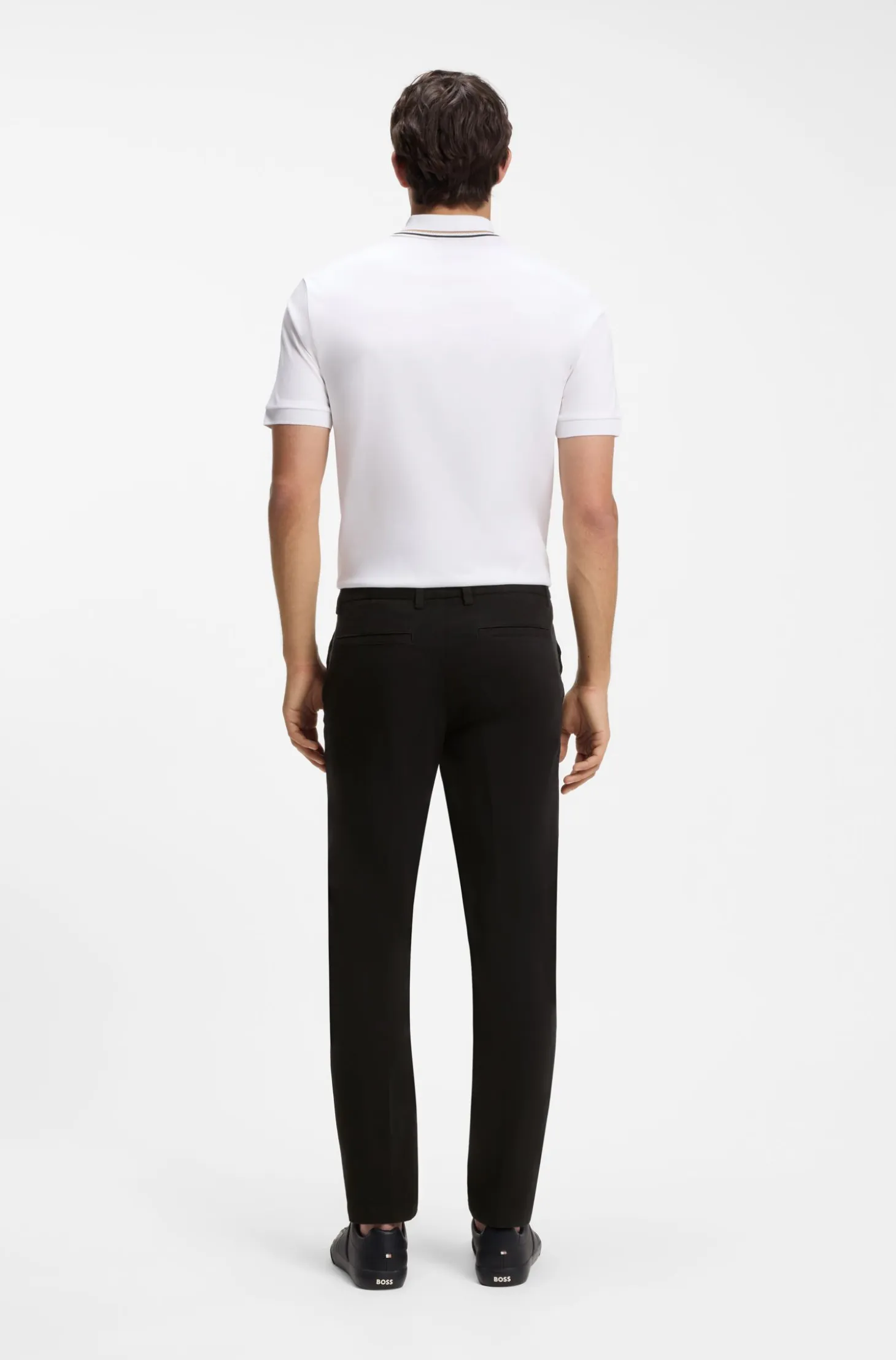 Slim-fit trousers in stretch-cotton gabardine