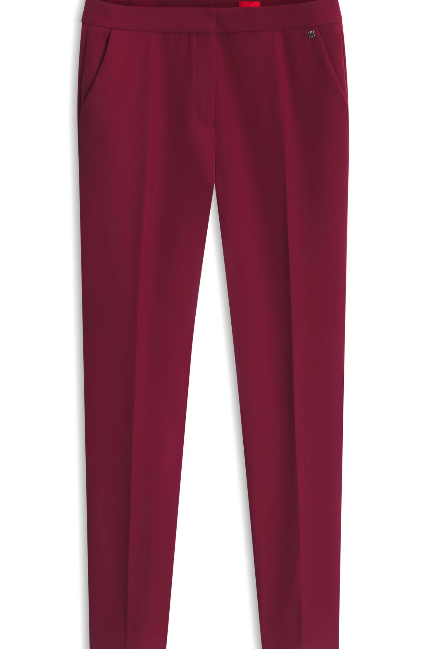 Slim-fit trousers in stretch fabric with logo rivet