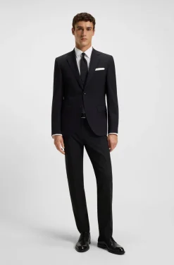 Slim-fit trousers in stretch wool