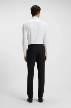 Slim-fit trousers in stretch wool