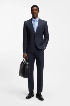 Slim-fit trousers in stretch wool