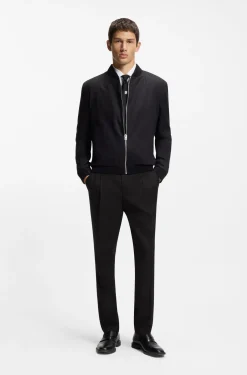 Slim-fit trousers in twill fabric with drawstring waist