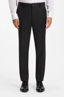 Slim-fit trousers in virgin-wool serge