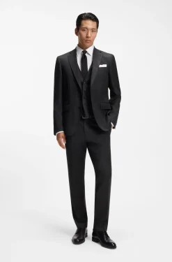 Slim-fit trousers in virgin-wool serge