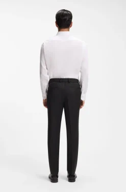 Slim-fit trousers in virgin-wool serge