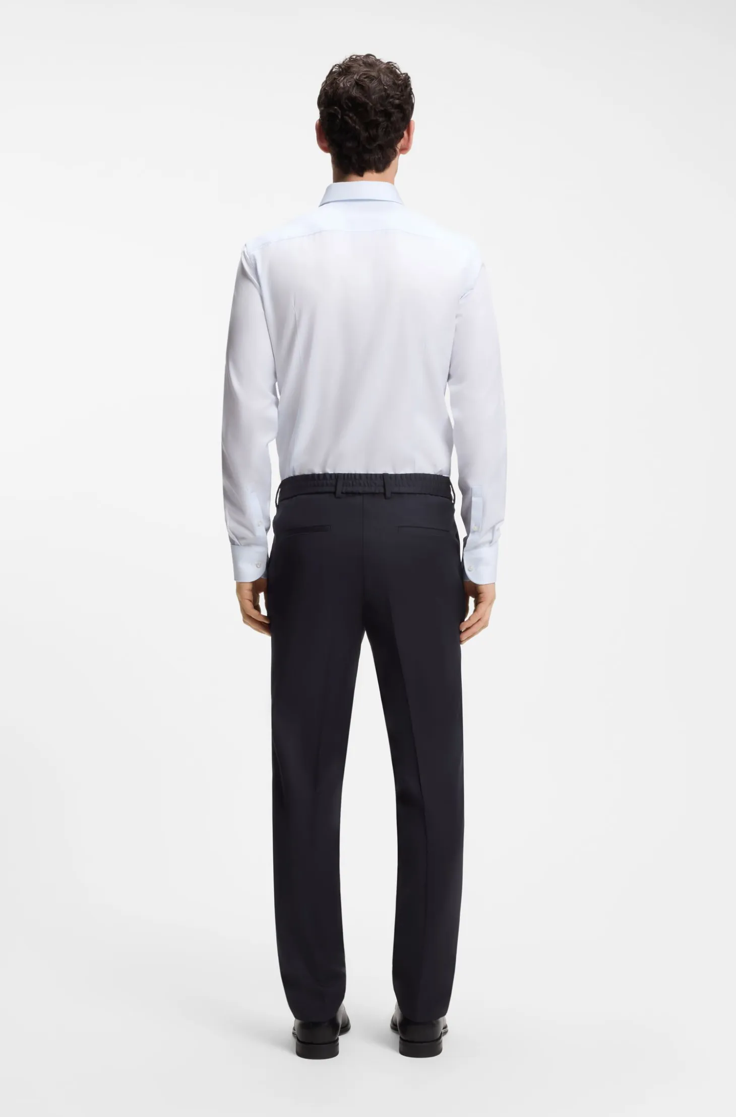 Slim-fit trousers in virgin-wool serge