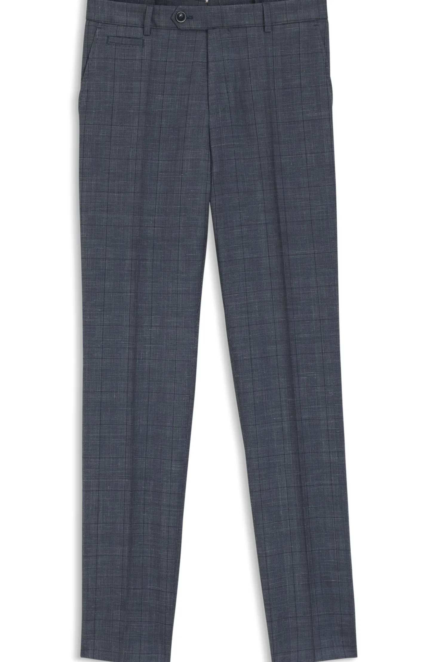 Slim-fit trousers in virgin wool, silk and linen