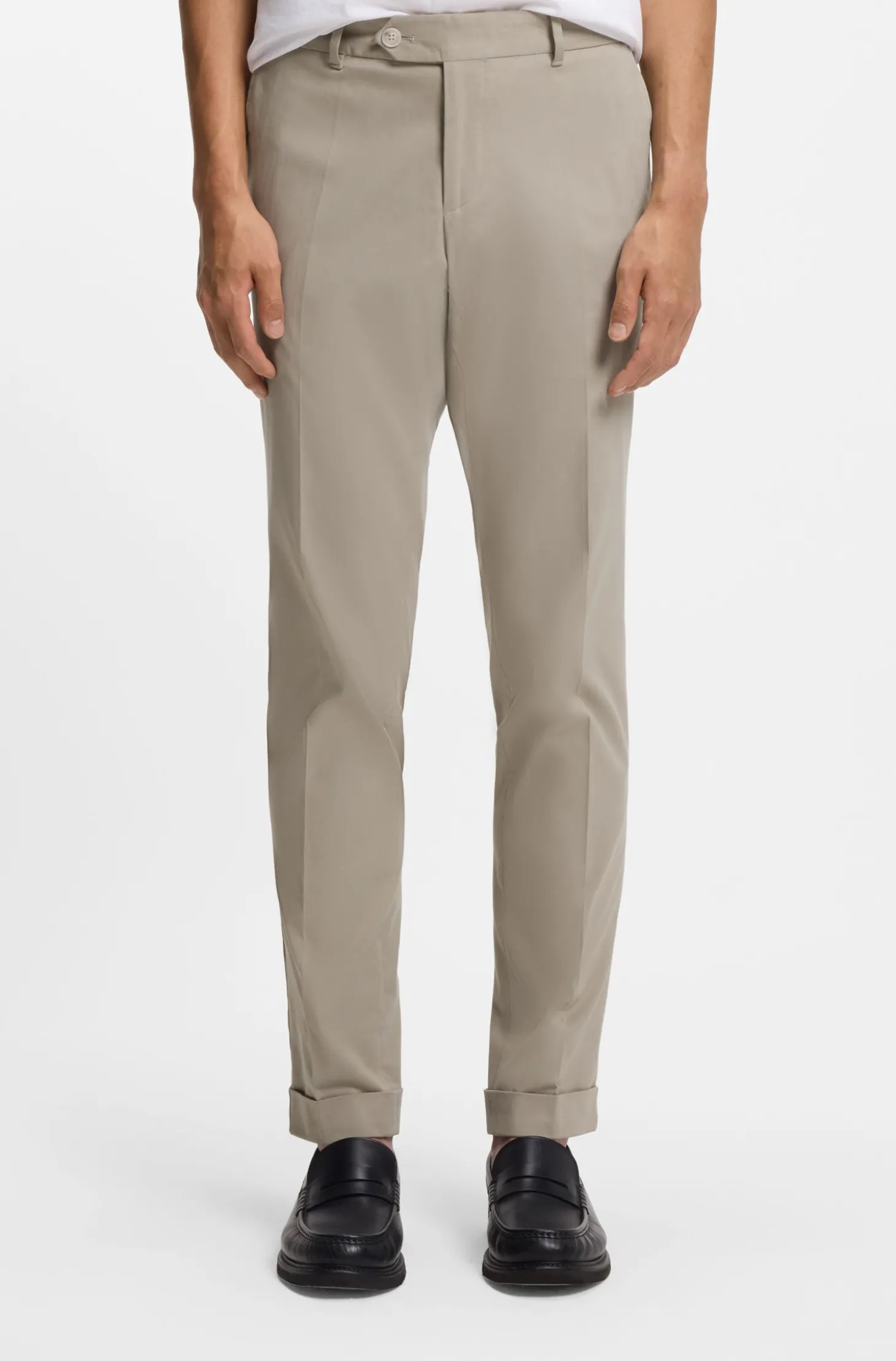 Slim-fit trousers in washable stretch cotton