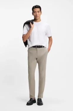 Slim-fit trousers in washable stretch cotton