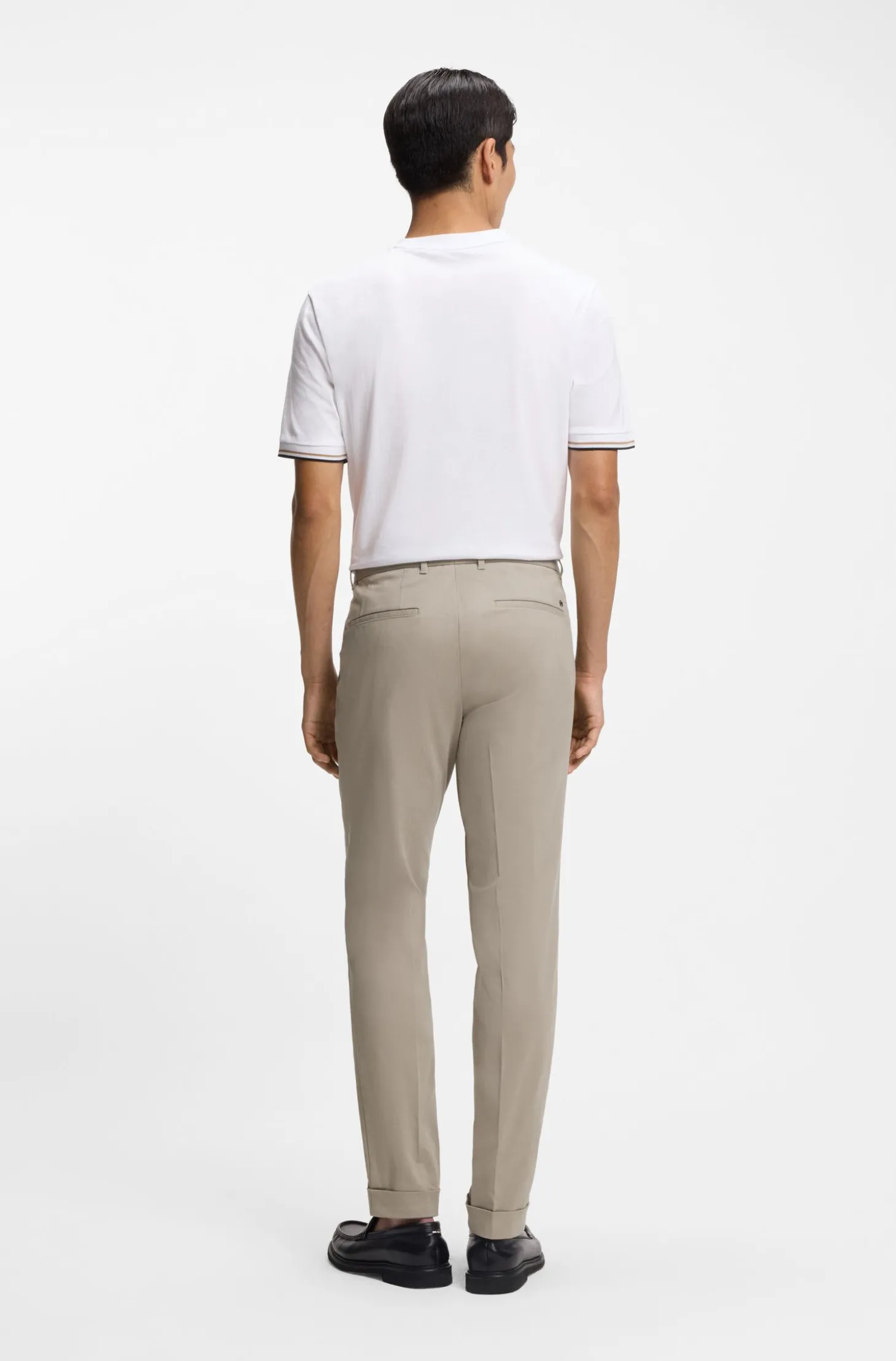 Slim-fit trousers in washable stretch cotton