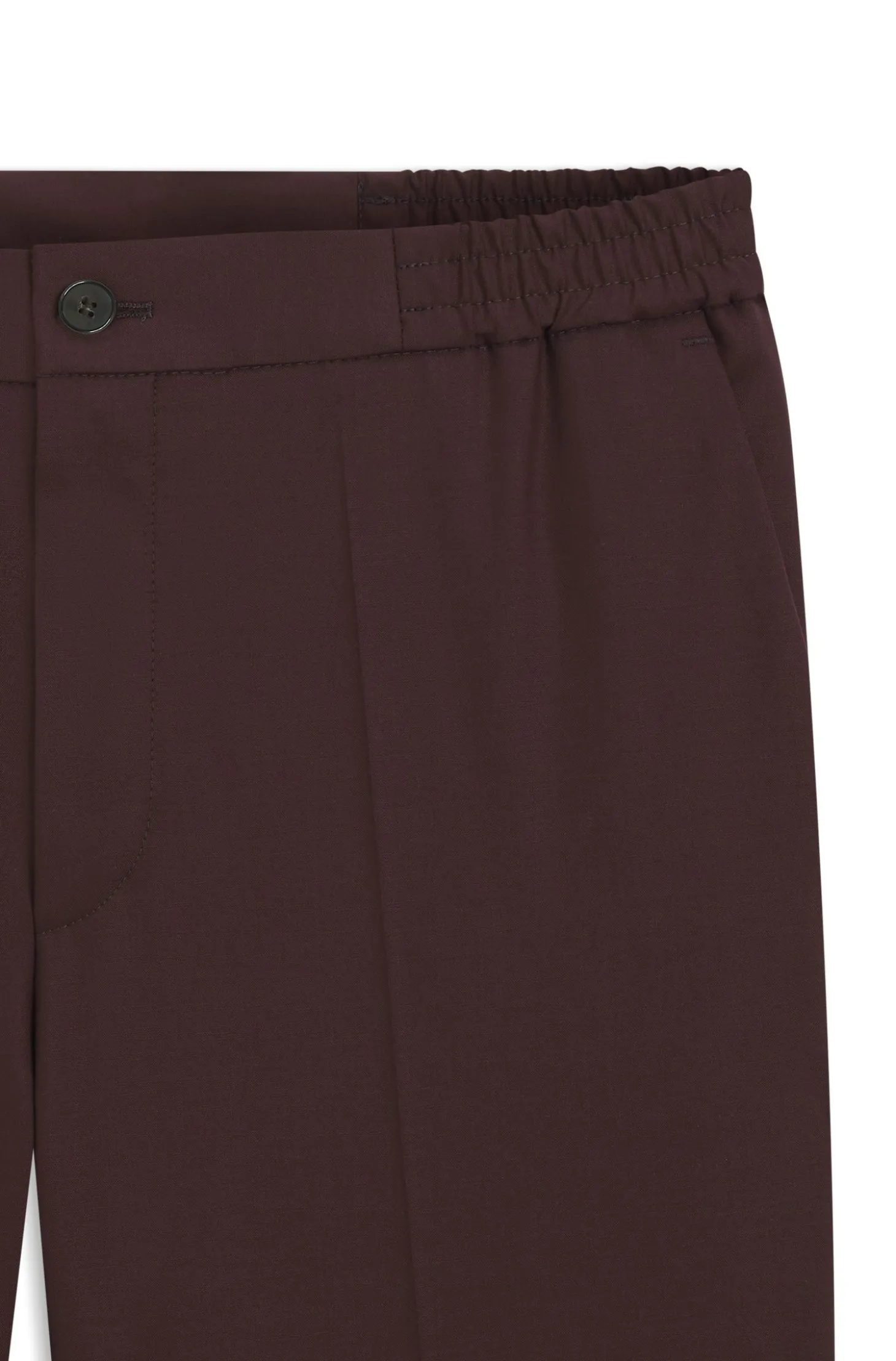 Slim-fit trousers in wool-blend poplin