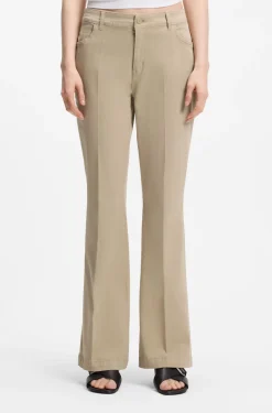 Slim-fit trousers with flared leg