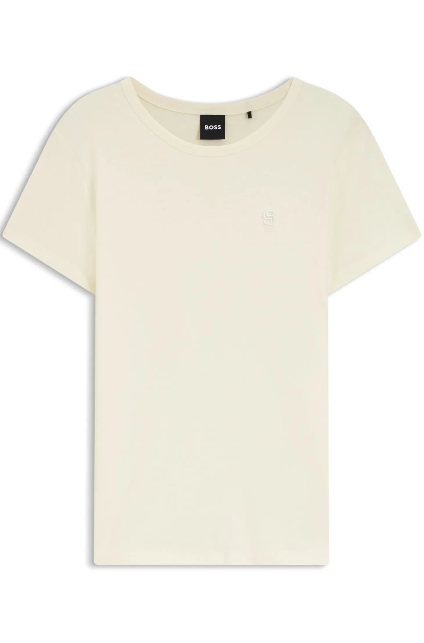 Slim-fit T-shirt in cotton-silk blend with embroidered logo