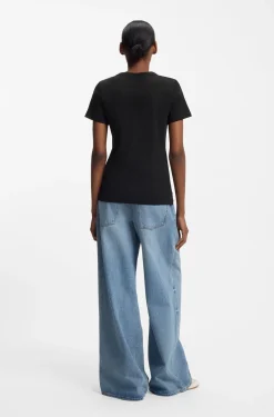 Slim-fit T-shirt in cotton with logo print