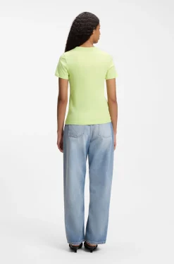 Slim-fit T-shirt in cotton with logo print