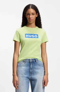Slim-fit T-shirt in cotton with logo print