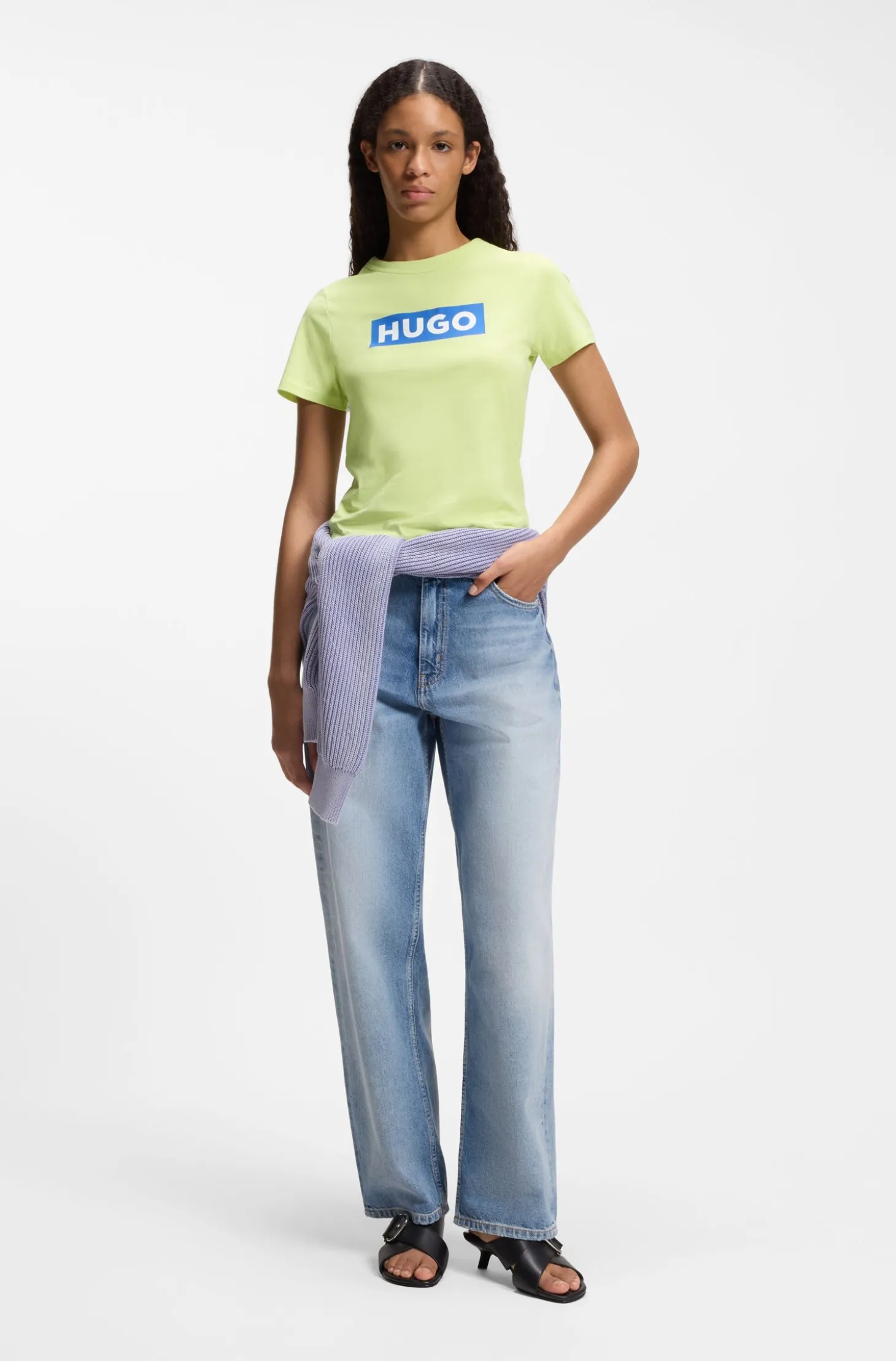 Slim-fit T-shirt in cotton with logo print