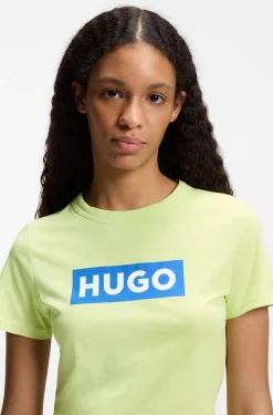 Slim-fit T-shirt in cotton with logo print