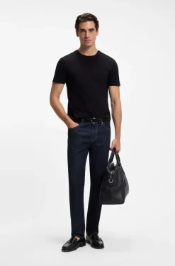 Slim-fit T-shirt in mercerised cotton