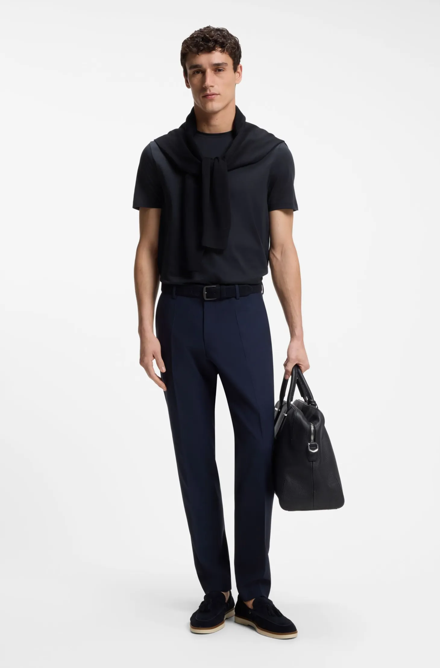 Slim-fit T-shirt in mercerised cotton