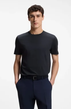 Slim-fit T-shirt in mercerised cotton