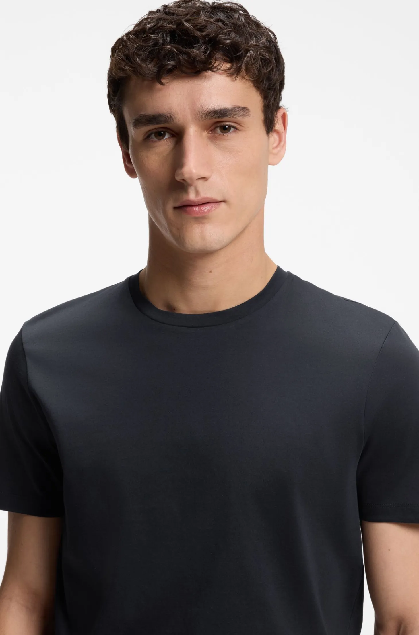 Slim-fit T-shirt in mercerised cotton
