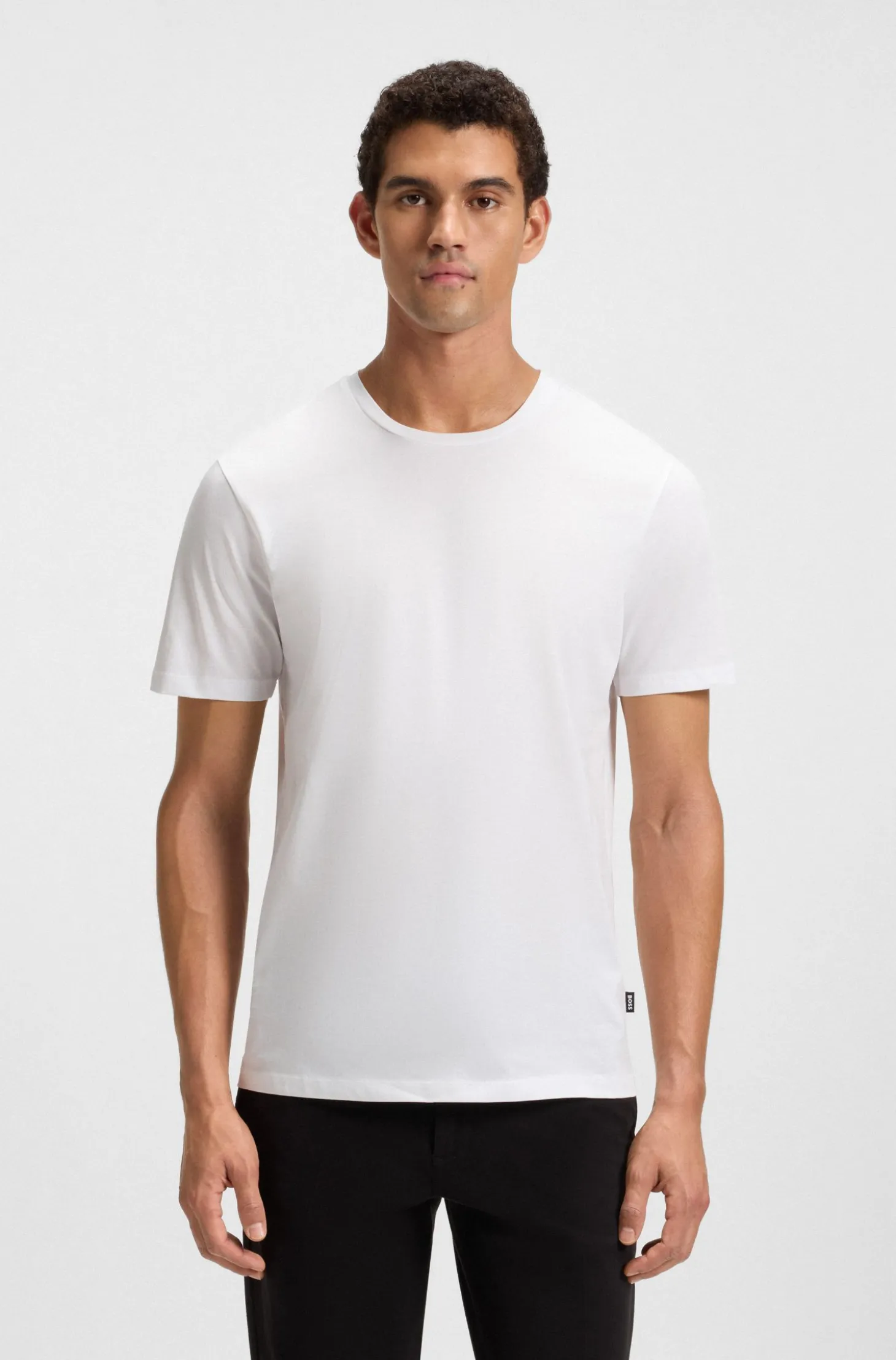 Slim-fit T-shirt in mercerised cotton