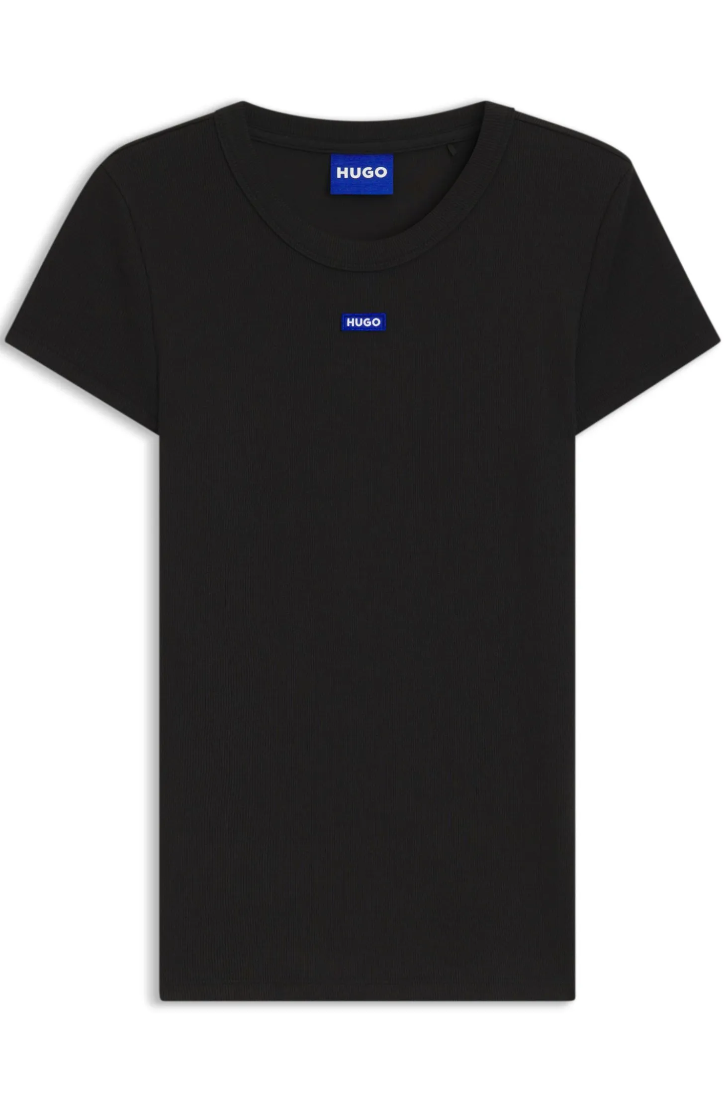 Slim-fit T-shirt in ribbed stretch cotton with logo