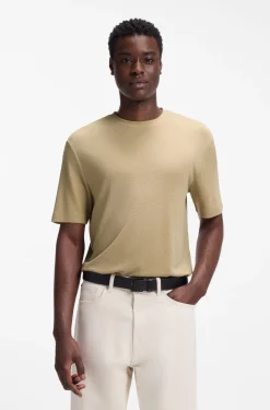 Slim-fit T-shirt in slub interlock