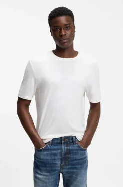 Slim-fit T-shirt in slub interlock
