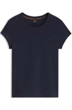 Slim-fit T-shirt in stretch cotton with embroidered logo