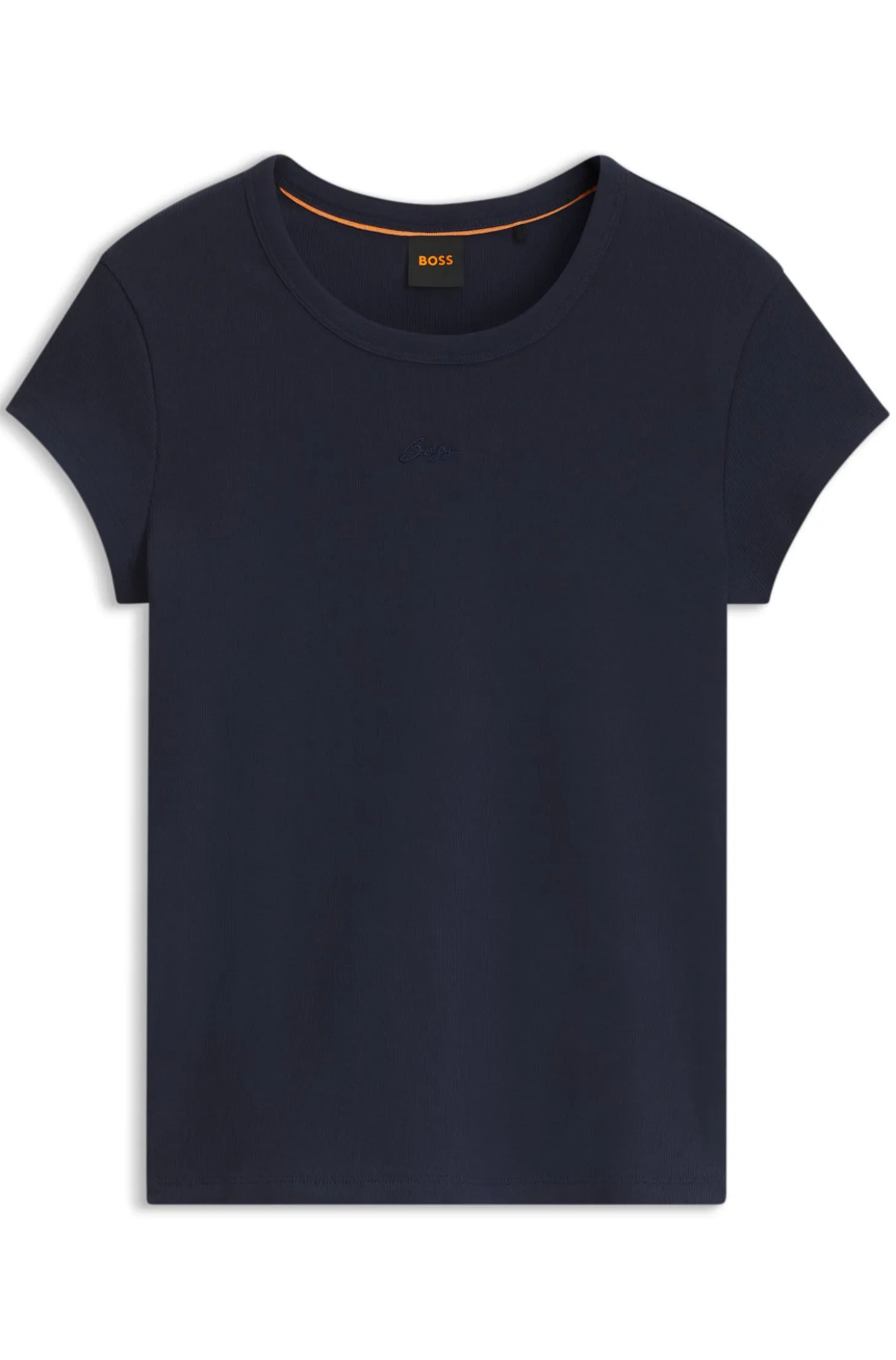 Slim-fit T-shirt in stretch cotton with embroidered logo