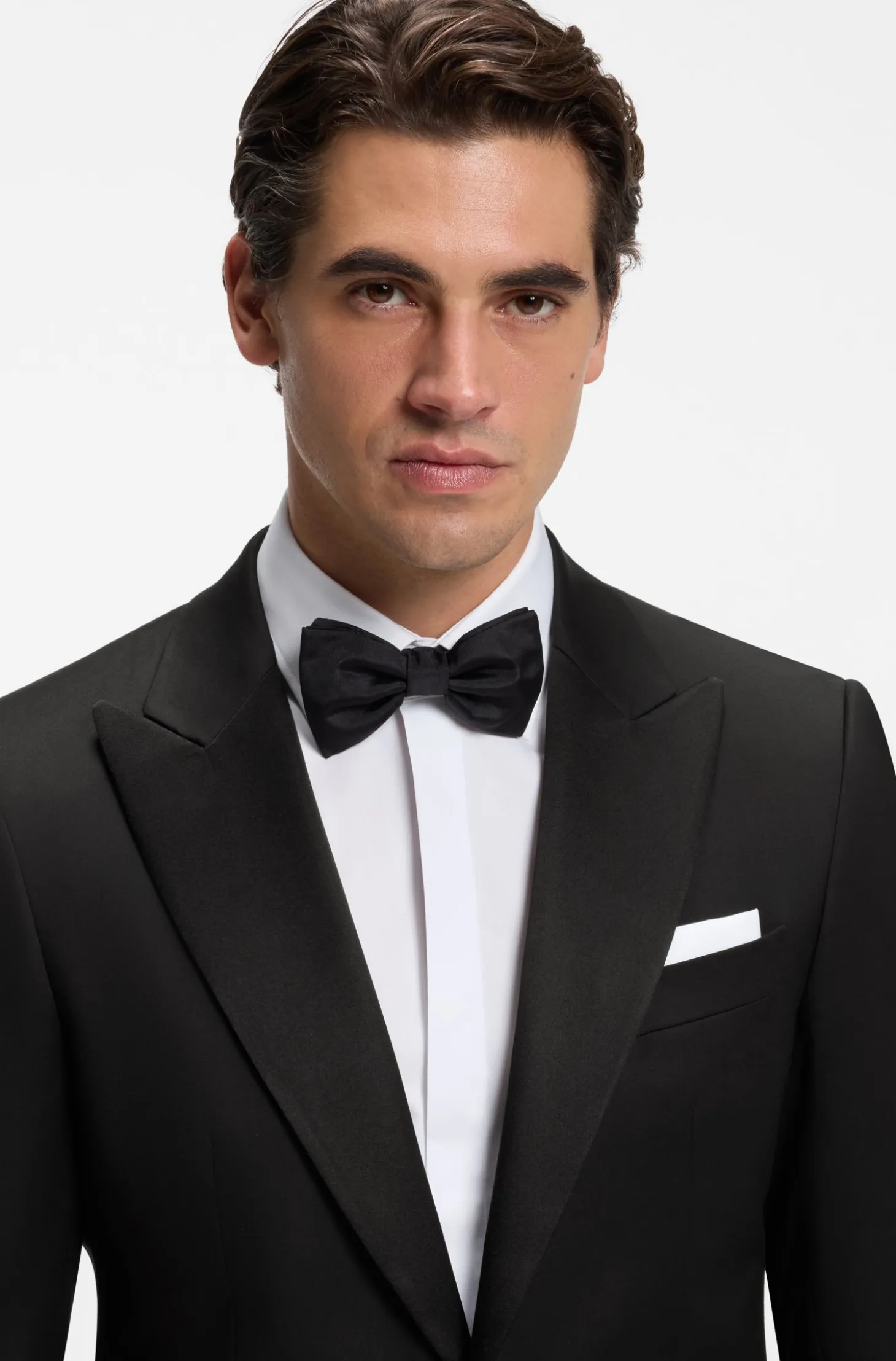 Slim-fit tuxedo jacket with silk-blend trims
