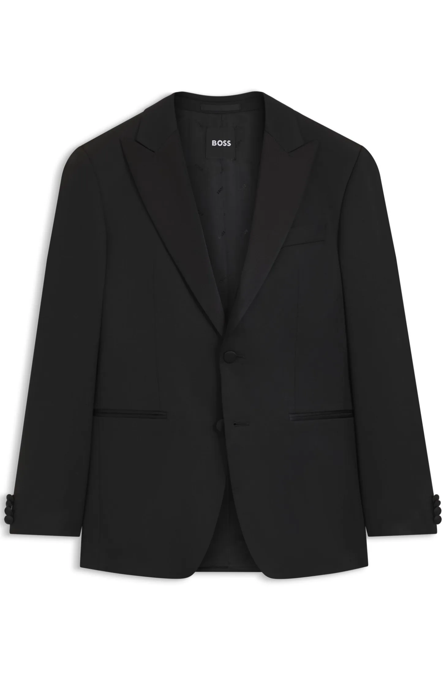 Slim-fit tuxedo jacket with silk-blend trims