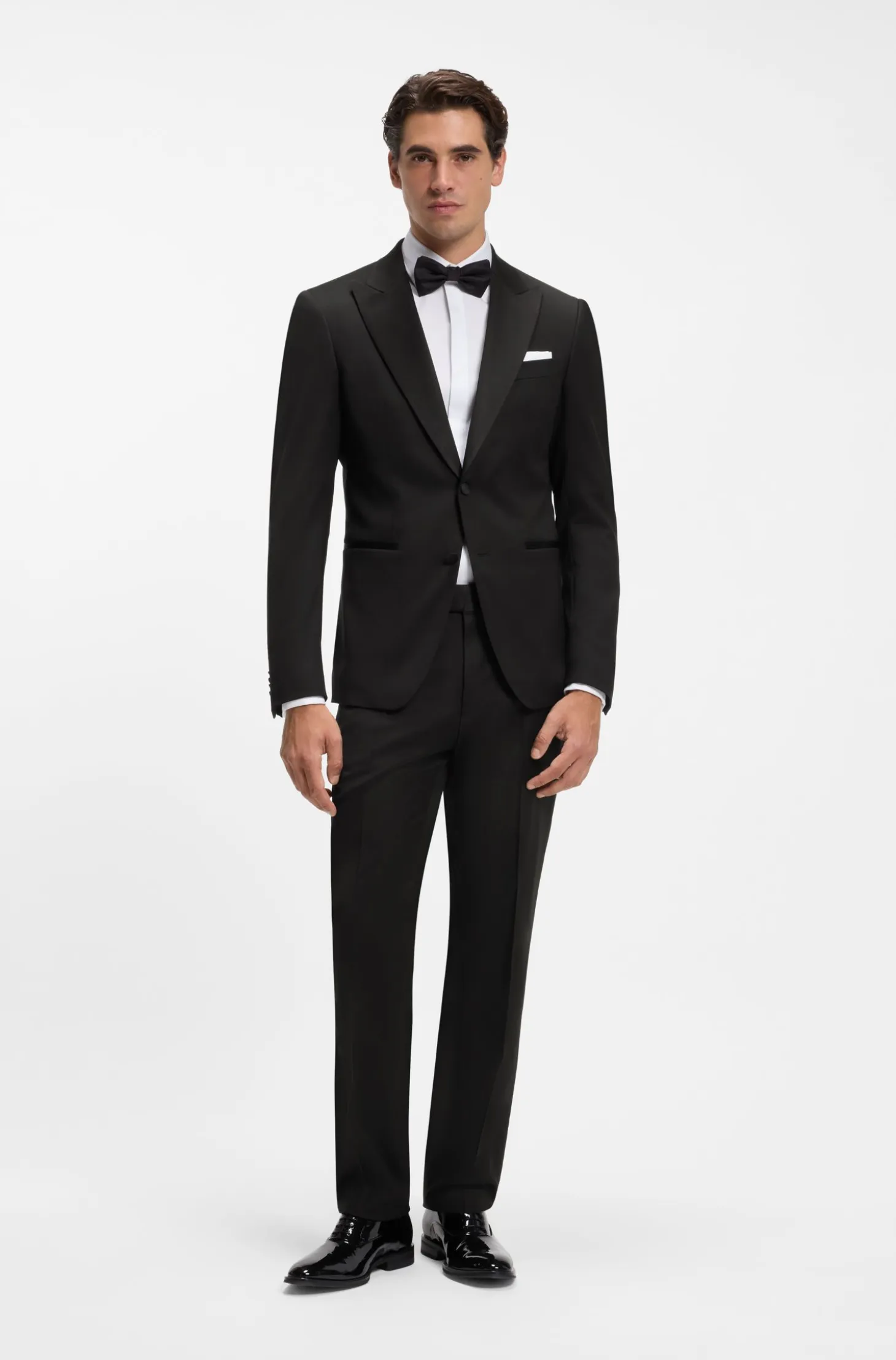 Slim-fit tuxedo jacket with silk-blend trims
