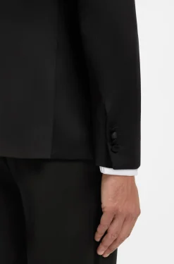 Slim-fit tuxedo jacket with silk-blend trims