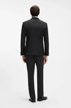 Slim-fit tuxedo jacket with silk-blend trims