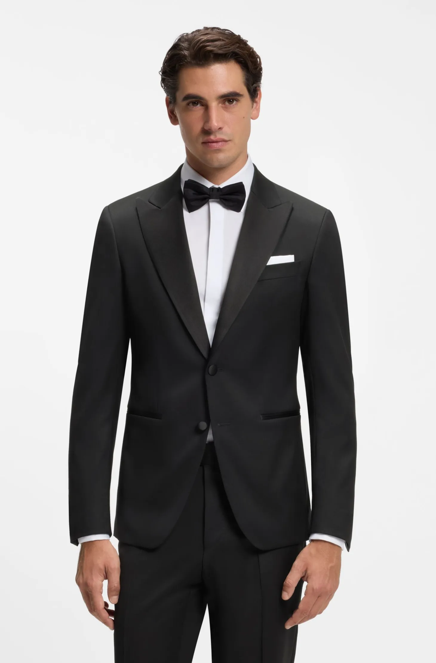 Slim-fit tuxedo jacket with silk-blend trims
