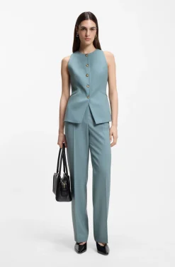 Slim-fit waistcoat in virgin wool