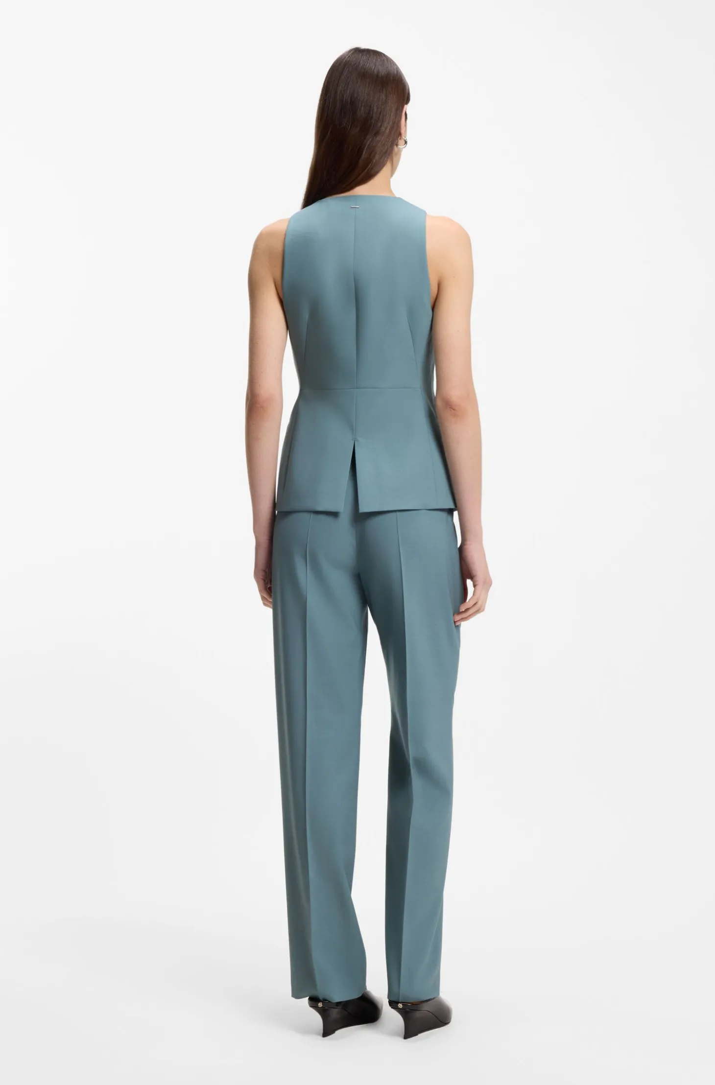 Slim-fit waistcoat in virgin wool