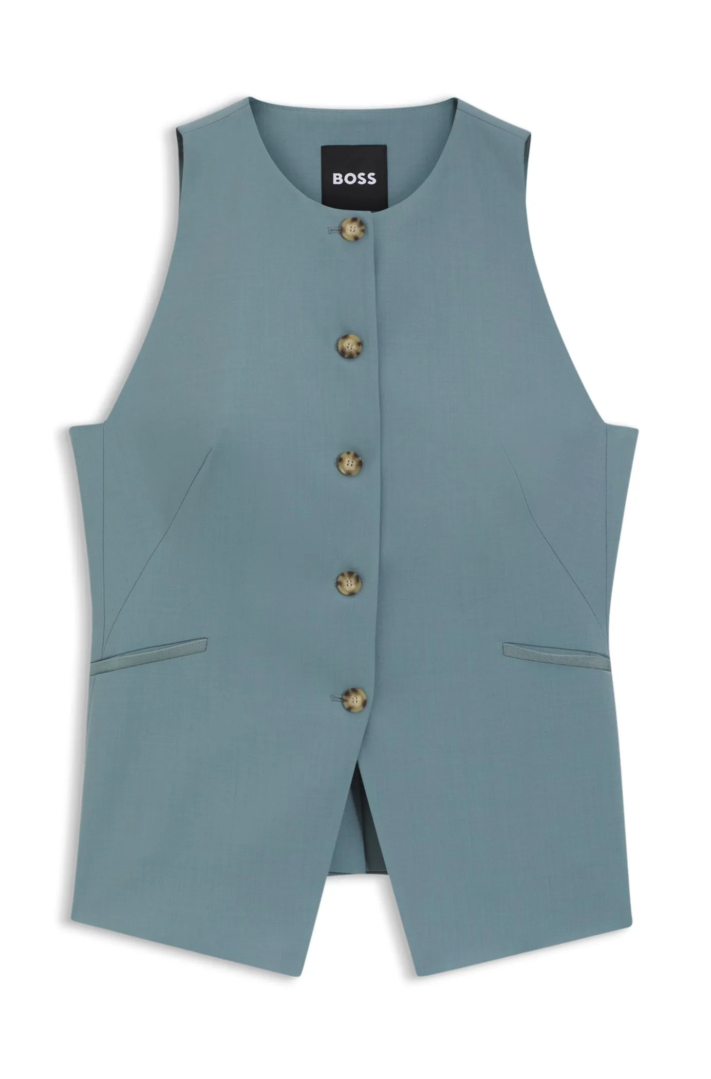 Slim-fit waistcoat in virgin wool