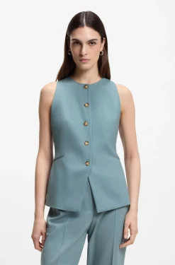 Slim-fit waistcoat in virgin wool