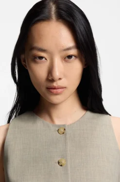 Slim-fit waistcoat in virgin wool