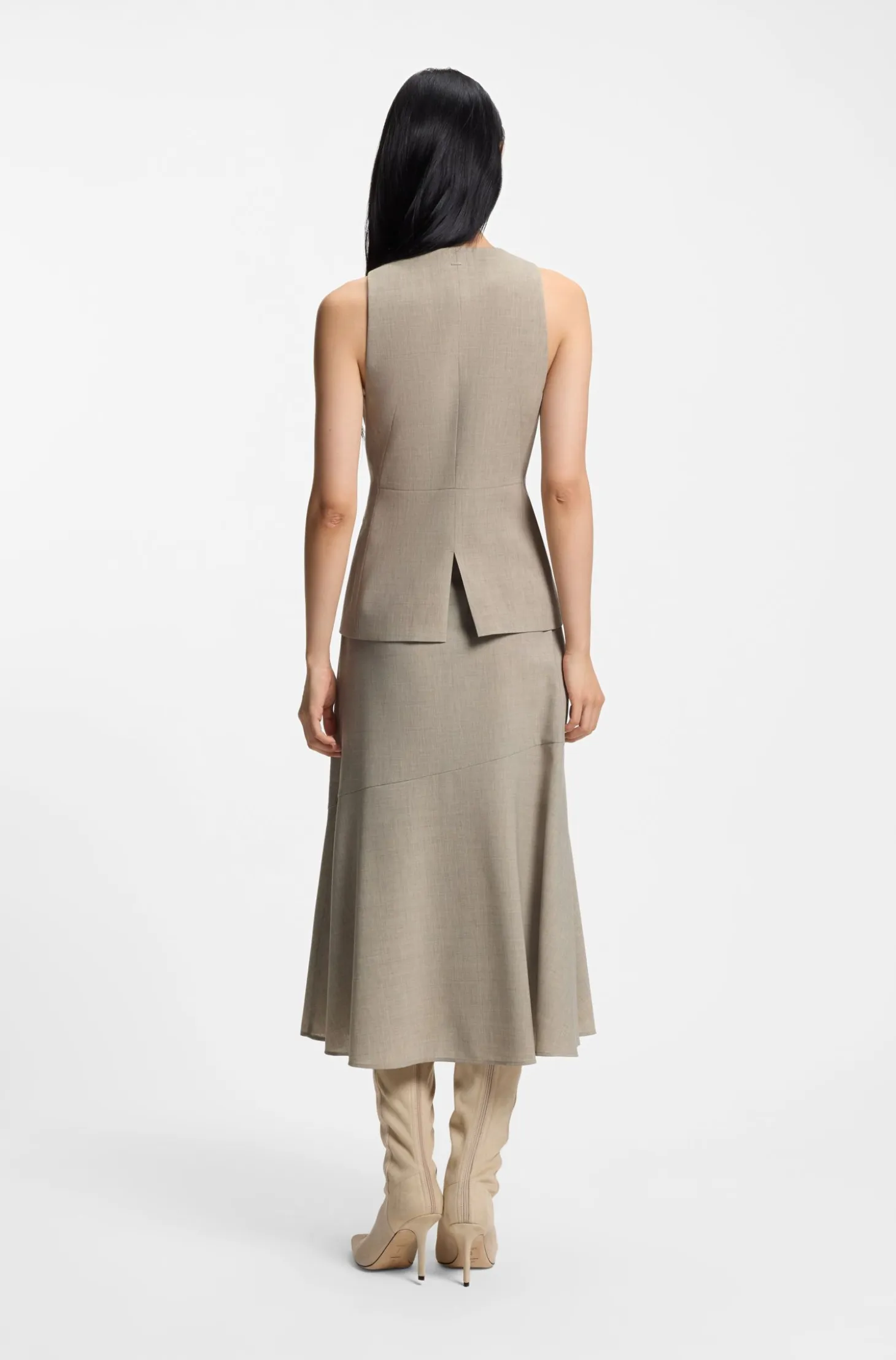 Slim-fit waistcoat in virgin wool