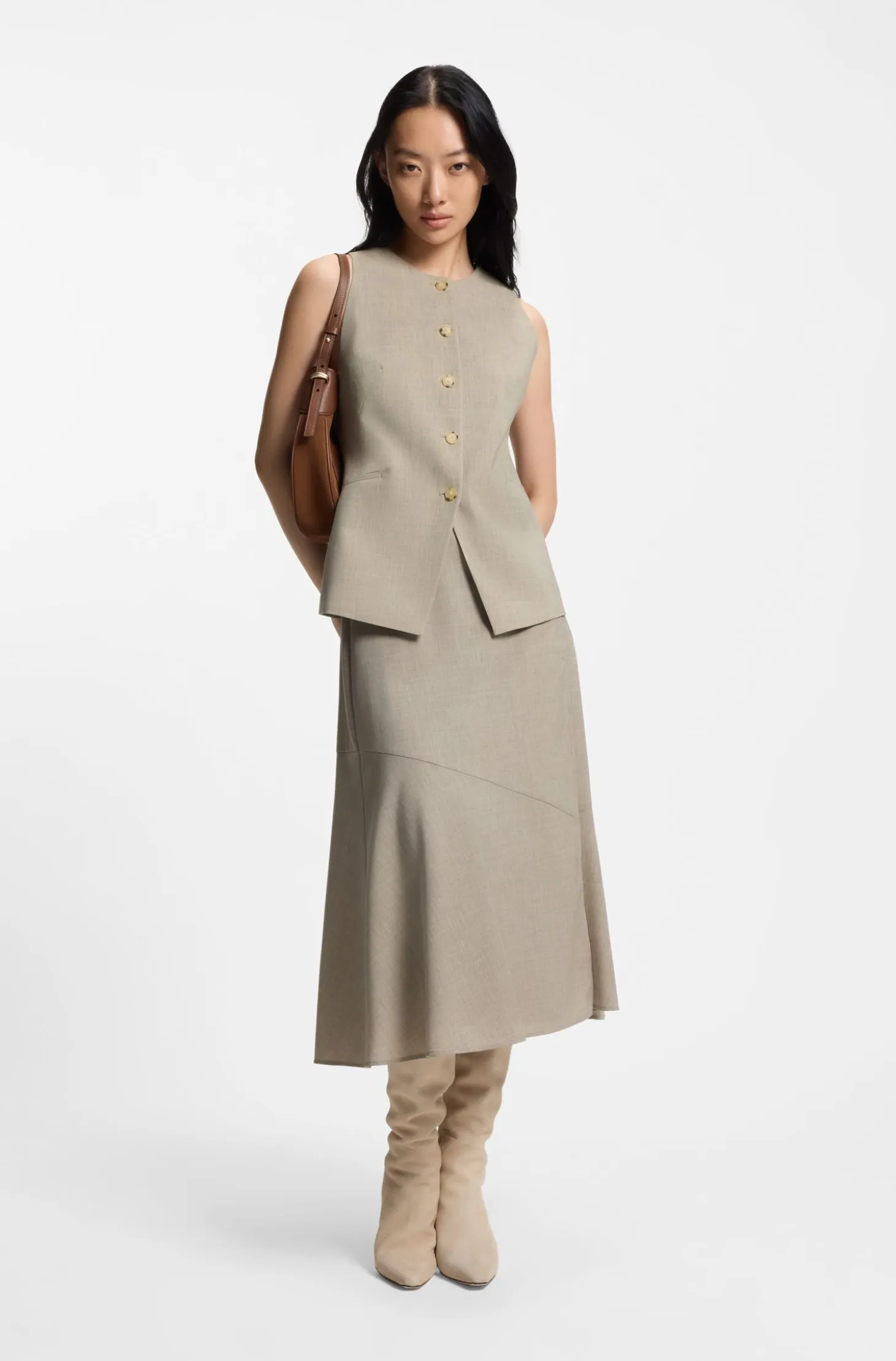 Slim-fit waistcoat in virgin wool
