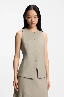 Slim-fit waistcoat in virgin wool