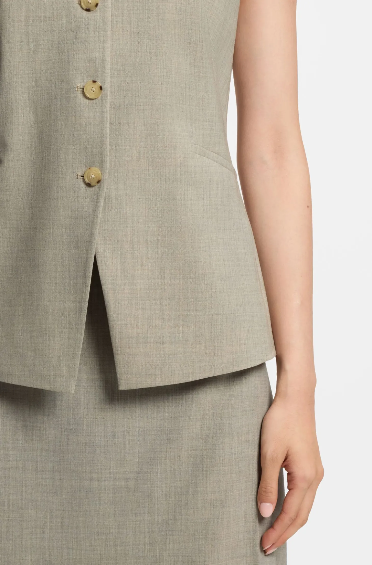 Slim-fit waistcoat in virgin wool