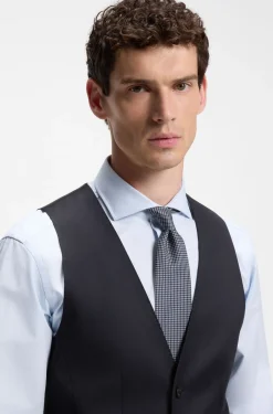 Slim-fit waistcoat in virgin-wool serge