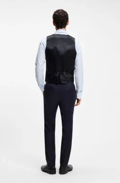 Slim-fit waistcoat in virgin-wool serge