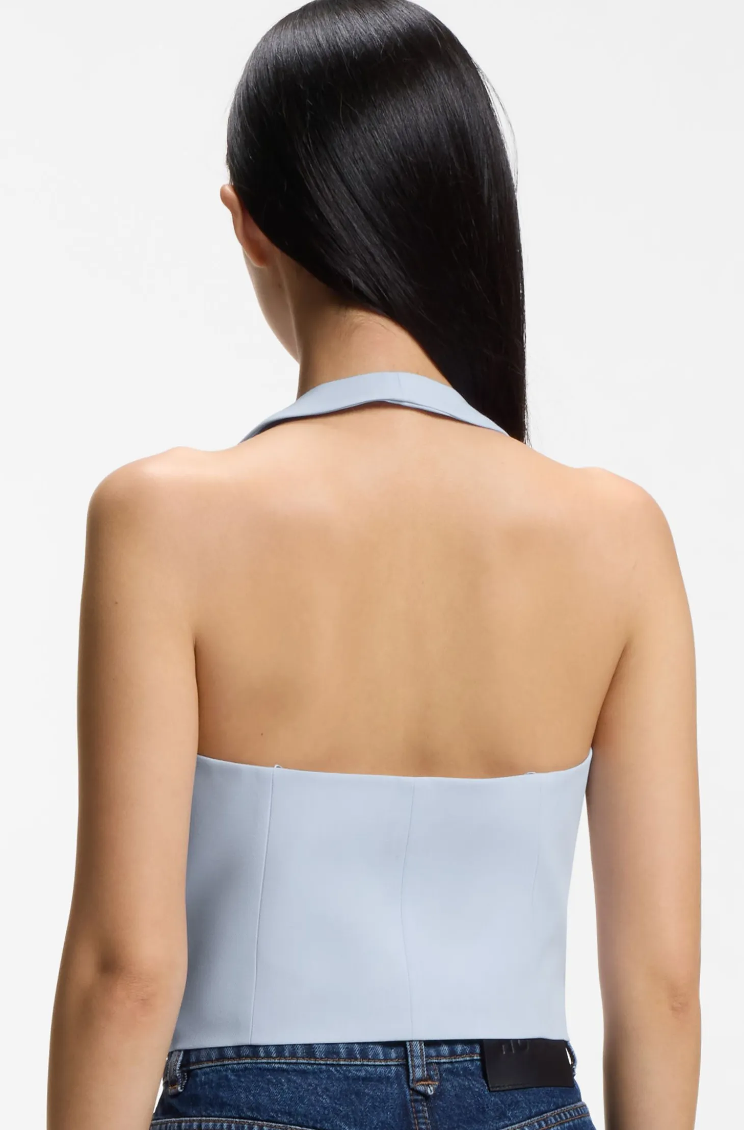 Slim-fit waistcoat with halterneck